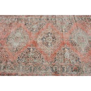 Alfombra turca Vintage naranja y Beige de 49x115 pies, patrón de pasillo rectangular clásico, lana, viscosa, poliéster, respaldo de látex para la vida - Product Image 5