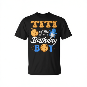Maglietta per il Primo Compleanno dei Bambini, T-shirt Promozionale 'Titi il Compleanno' con Latte e Biscotti - Product Image 2