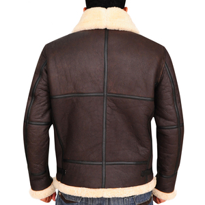 Chaqueta Bomber de Invierno Delgada con Logotipo Personalizado para Hombre, Chaqueta Larga de Cuero de Piel de Oveja de Alta Calidad, a Prueba de Viento, con Capucha, Abrigada y Moderna - Product Image 2