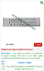 Herramientas de joyería GS 635I Placa de extracción de 40 orificios en Material de acero de múltiples formas para herramientas de joyería - Product Image 2