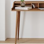 Nouveau bureau d'écriture rectangulaire en bois massif Flavio pour chambre à coucher, finition noyer, poste de travail informatique de direction DESK-0106 - Product Image 2
