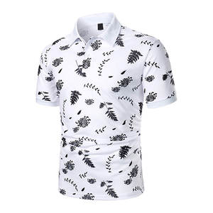 Chemise de golf pour homme personnalisable, coupe slim, couleur unie, manches courtes, jersey 100% coton, anti-froissement, respirant, décontractée - Product Image 1