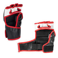 Gants MMA demi-doigt en cuir PU de haute qualité Cage de grappin de combat Gants d'entraînement Logo personnalisé Gants de boxe Muay Thai