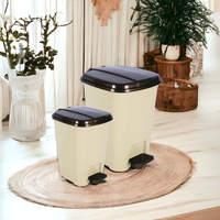 CATEEM MRD121 Poubelle à pédale noire de 5 litres en plastique, écologique, antidérapante, à induction, intégrée pour la cuisine
