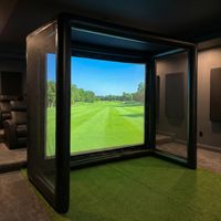 Tente de simulation de golf gonflable portable avec pompe à air pour l'entraînement en intérieur/extérieur/garage/bureau - 1,5(L)x3,5(l)x2,8(H)m