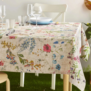 Modern Woven Linen <b>Square</b> <b>Tablecloth</b> Customizable Decor Dustproof Non-Slip Washable Floral Forest Print Home Hotel Party Use - Product Image 1