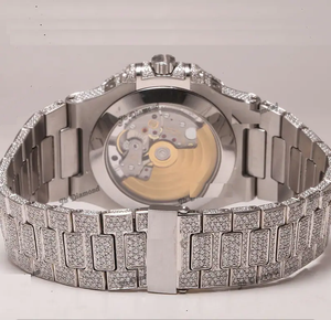Magnífico Reloj de Cuarzo para Hombre con Diamante Moissanite VVS, Acero Inoxidable, Impresionante Brillo, Detalles Premium, Diseño Distintivo - Product Image 2