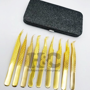 New Arrival Gold Stainless Steel <b>Eyelash</b> <b>Extension</b> Tweezers Custom Packing Logo Low MOQ Sustainable Lash <b>Extension</b> Tool <b>mink</b> - Product Image 2
