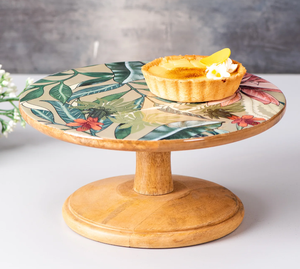 Hygge Mango Wood <b>Cake</b> Stand Eco-Friendly Green <b>Cake</b> <b>Tools</b> - Product Image 1