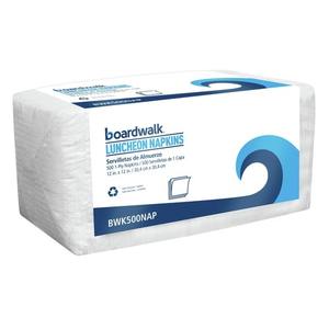 Boardwalk 12 In. X 12 In. 1-Ply 1/4-Fold Disposable Lunch Napkins White Colored <b>Paper</b> 6/Carton - Product Image 2