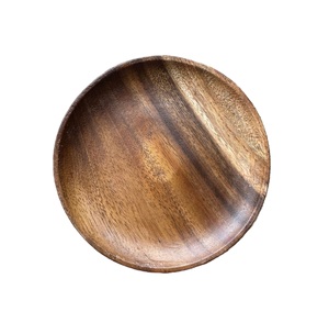 Placa de cargador de madera de acacia Placa de cargador de mesa de forma redonda para Platos y platos de vajilla de Hotel para el hogar personalizados - Product Image 2