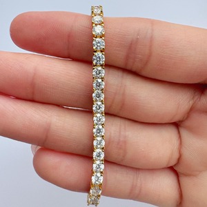 RB Gems Custom 925 Sterling Silver VVS Moissanite Fine Charm Bracelet Elegante Hip Hop Iced Cuban Link Chain Cross Jewelry - Product Image 4