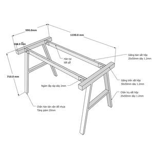 AConcept 1200x600mm Steel Table Legs Assembly Required for <b>Computer</b> <b>Desks</b>-HCAC002 - Product Image 3