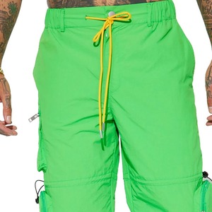 Top des tendances hommes néon vert Baggy Fit Nylon Cargo pantalon à vendre hommes coupe ample respirant Streetwear Cargo pantalon - Product Image 5