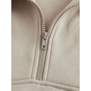 Sudadera con Capucha de Forro Polar para Hombre, con Cierre de Media Cremallera, Estampado de Letras y Logotipo Personalizado al por Mayor, Sudadera de Algodón y Poliéster Lavado para Hombre - Product Image 4