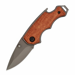 Portable Mini <b>Pocket</b> <b>Knife</b> Wooden Handle High Carbon Steel Blade MultiFunction Outdoor <b>Utility</b> <b>Knife</b> Camping Hiking Survival OEM - Product Image 1