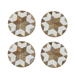 Posavasos rústicos de madera y resina, posavasos ecológicos con logotipo personalizado para bares, restaurantes y decoración del hogar, venta al por mayor - Product Image 2