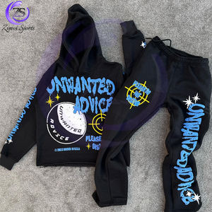 OEM ODM, Style de Design Unique Bon Fournisseur, Créez Votre Propre Survêtement Respirant et Lourd Ensembles Pantalon de Survêtement et Sweat à Capuche Imprimé Bouffant - Product Image 5