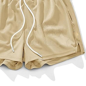 Pantalones Cortos Deportivos de Malla Ecológica, Casuales, Sólidos, de Alta Calidad, Tejido Transpirable, Ajuste Cómodo, para Uso Diario en Verano - Product Image 2