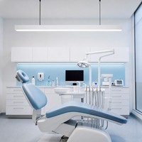 Luminaire linéaire LED suspendu en aluminium de 1200 mm pour zone de traitement en clinique dentaire, 6000K, lampe de plafond à intensité variable