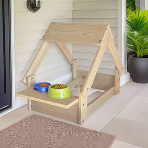 Cuccia per Cani da Interno in Legno Well Home con Porta Ciotola, Gabbia per Animali Colore Legno - Product Image 5