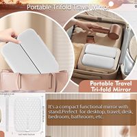 Espejo de Maquillaje LED Plegable 3 en 1 MLG con Soporte, Múltiples Aumentos 1X 5X 10X 20X 30X, Espejo de Vanidad de Sobremesa con 3 Colores de Iluminación