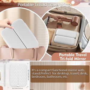 5-in-1 <span class=keywords><strong>LED</strong></span> Vanity trifold gương trang điểm với đứng, 1x đầy đủ mặt & 5x/10x/20x/30x lần phóng đại cho Close up trang điểm - Product Image 3