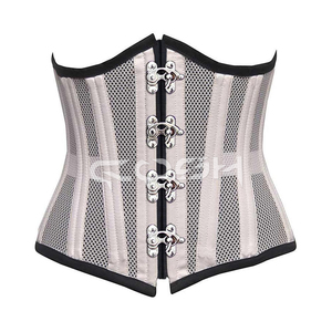Corsés al por mayor: Corsé de malla blanca con varillas de acero ajustables - Product Image 6