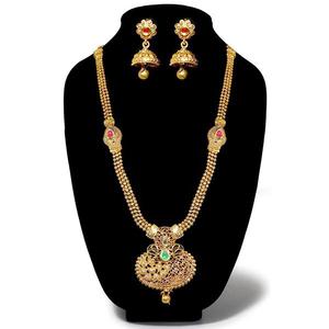 Kriaa 1109811 Fine <b>Jewelry</b> <b>Set</b> <b>Gold</b>-Plated Pota Stone Necklace with Pearl Crystal Trendy <b>Rose</b> <b>Gold</b> for Parties Weddings Gifts - Product Image 1