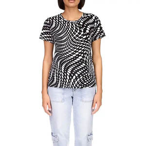 T-shirts décontractés d'extérieur pour femmes grandes tailles, les plus vendus, 100 % coton, écologiques, respirants, en tissu tricoté, sublimation estivale - Product Image 1