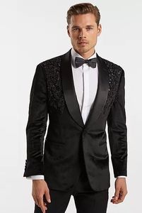 LATEST & TRENDY---DESIGNER BLACK ZARI EMBROIDERY on BLAZER ,WHITE SHIRT WITH <b>PANT</b> TUXEDO SUITS for PARTY-WEAR/WEDDING @2023 - Product Image 2