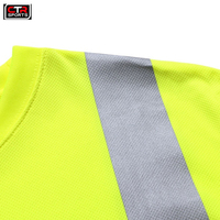 T-shirt de travail haute visibilité réfléchissant, antistatique, imperméable, en coton, grande taille, pour hommes, manches courtes