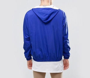 Chaquetas deportivas con capucha y media cremallera con logotipo personalizado para hombre, chaquetas cortavientos impermeables de poliéster para invierno para hombre al aire libre - Product Image 2