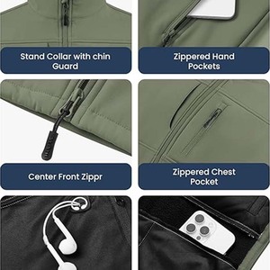 Service OEM Personnalisé – Gilet d'extérieur sans manches pour homme, léger, respirant, en toile écologique, doublé polaire, imperméable à l'avant - Product Image 4