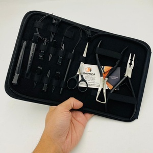 Kit d'outils de retrait de pince d'applicateur de micro anneau en acier inoxydable de qualité chirurgicale en vente en gros Extension de cheveux réutilisable noir mat - Product Image 3