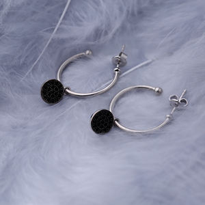 Pendiente de aro colgante de forma redonda, joyería fina de Plata de Ley 925 para mujer, venta al por mayor turca hecha a mano - Product Image 2