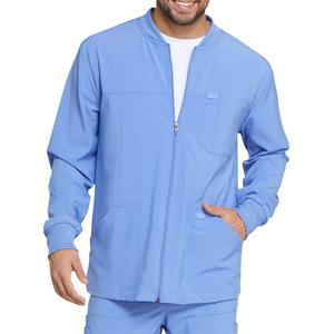 New Design OEM Custom Made <b>Men's</b> Zipper <b>Scrub</b> Set High Quality Spandex Twill Fabric Seamless Fusing Customized Colors Hospital - Product Image 1