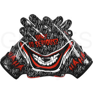 Guantes Profesionales Personalizados de Fútbol Americano, de Poliéster y Cuero PU, con Dedos Completos, Correa de Muñeca Ajustable y Cierre de Velcro - Product Image 1