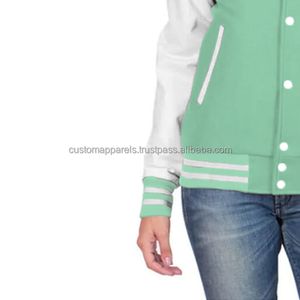 Veste universitaire en molleton de coton pour femmes, blouson aviateur brodé élégant - Product Image 6