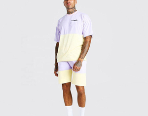 Vente en gros de deux pièces d'été à la mode pour hommes ensemble de survêtements ensemble de t-shirts et de shorts pour hommes - Product Image 3