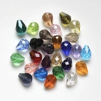 Perles en cristal en forme de goutte 8X6MM 10X8MM 12X10MM, mélange en gros, perles en verre de haute qualité colorées en forme de larme pour la fabrication de bijoux