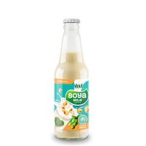 Botella de vidrio de 300ml Soyamilk con sabor original Gluten Bajo en grasa Sin lácteos Servicio OEM ODM gratuito - Product Image 1