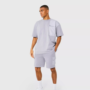 ชุดกีฬาแขนสั้นสำหรับผู้ชายชุดวอร์มสั้นสำหรับใส่เล่นกีฬาฤดูร้อนชุดเซ็ตเสื้อยืดและกางเกงขาสั้นพิมพ์ลายตามสั่ง - Product Image 2