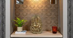 Golden Brass Om Ganesha <b>Wall</b> Hanging Idol with Small Bells Vertical Pattern Mandir <b>Wall</b> <b>Decor</b> for Door for Diwali Gift - Product Image 4