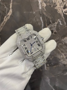 Reloj de Lujo de 41 mm, Estilo Moderno y Ejecutivo, de Acero Inoxidable, con Esfera Cuadrada, Estilo Hip Hop, con Diamantes Moissanite, Movimiento SWISS, Hecho a Mano - Product Image 3