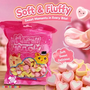 Malvaviscos Halal al por Mayor, en <span class=keywords><strong>Forma</strong></span> <span class=keywords><strong>de</strong></span> Corazón, Regalo <span class=keywords><strong>de</strong></span> San Valentín, Coloridos, con Sabor a Frutas Dulces, Malvaviscos Suaves para Niños, para Decorar - Product Image 1