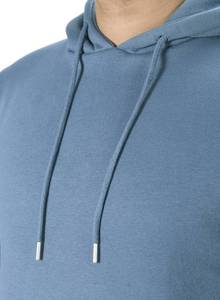 Sweat à capuche en polaire bleu de qualité supérieure personnalisé, 100% coton, ourlet côtelé pour homme, poignets côtelés, coupe-vent, vêtements décontractés, automne, écologique - Product Image 5