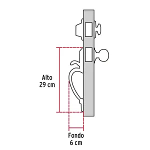 LA HERMEX doppia maniglia e pomello scatola di blocco con 1 unità stile farfalla Lugo - Product Image 3