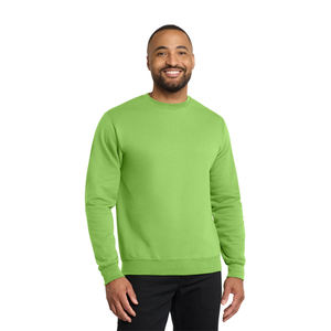 Sweat-shirt à col rond décontracté vert clair pour hommes pull en coton et polyester mélangé avec logo personnalisé pour l'hiver Streetwear Fashion - Product Image 1