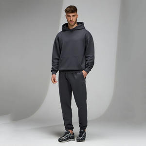 Custom Snow Marl Establecido Relaxed Fit Chándal Sudadera con capucha y Jogger con bolsillo Pantalones de chándal Conjunto de dos piezas Gimnasio y ropa deportiva - Product Image 1